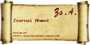 Zsarnai Ahmed névjegykártya